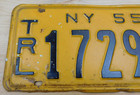 Vintage 1955 Ny New York Trailer License Plate Tag   172975