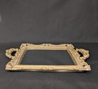 Vintage Style Ornate Gold Mirror Tray   French Country Vanity Tray   Hollywood R