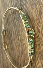 Vintage Kiddie Kraft Gf 1 20 12k Child   s Bracelet 6    Round Green Crystals Slide