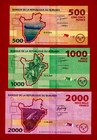 Burundi 2023 Unc Notes 500 Francs  p-50   1000 Francs  p-51    2000 Francs P-52