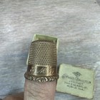 Antique 9 K Gold Thimble Size 7 With Belt Motif