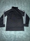 Adidas Boys Size 5 Black white Striped Full Zip Track Jacket W  Pockets