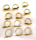 Set 12 Vintage Goldtone Steel Leopard Cat One Dozen Jungle Decor Napkin Rings