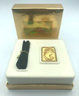 Estee Lauder Solid Perfume Compact  cameo  White Linen Fragrance Gold On Gold