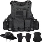 Tactical Vest Set For Men Molle Plate Carrier Airsoft Paintball Costume Gear