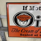 Large Oilzum Porcelain Metal Sign Gasoline Vintage Gas Station Oil Petroleana