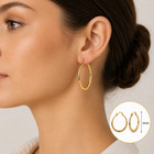 Gold  Silver Rose Plated Hoop Earrings For Women Fashion Jewelry Large Size Gift