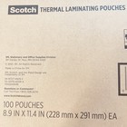 Scotch Thermal Laminating Pouches  100-pack  8 9 X 11 4 In  Letter Size  3 Mil