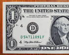 Us Federal Reserve Note 1995  1  Offset Error Note