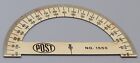 Frederick Post Co  Vintage White Metal Protractor No  1550 With Original Sleeve