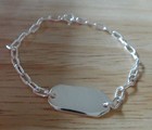 Sterling Silver 5 5  Baby Toddler Size 14x7mm Engravable Plate Oval Lnk Bracelet