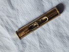 Vintage Antique Miniature 2 5  Brass Pocket Spirit Level Treen Boxwood Case