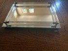 Vintage Art Deco Style Dresser Vanity Mirror Perfume Tray W  Glass Rails