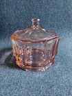 Vtg Indiana Glass Concord Pink Octagon Candy Dish Lid Pink Depression Glass Euc