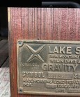 Vintage 1970s Brass On Wood Lake Shore Inc Industrial Boat Engine Plaque Sign