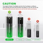 2 Pack 3 7 Volt 18650 Rechargeable Batteries High Capacity 9900 Mah Free Shippin