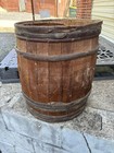 Vtg Antique Primitive Wooden nail wood Band Barrel Keg 16    Farmhouse