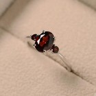 Red Garnet Ring 925 Sterling Silver Oval Cut Women   s Ring Gift For Her 