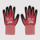 Milwaukee Work Gloves Cut Level 1 Nitrile Dipped Gloves - Red black  Pack Of 12
