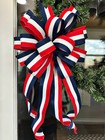 Handmade Large Red White Blue Bow Patriotic Decor 4th Of July Memorial Day Flag