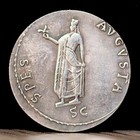 48-52 Ad Large Ancient Roman Coin Head Of Claudius - Silver Plated Denarius 34mm