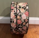 Vintage Pink Black Floral Large 15  Hat Box Lid Cord All Over Print Cottage Core