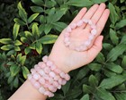 Rose Quartz Tumbled Stone Crystal Bracelet 6-8mm  Genuine Gemstone Jewelry