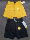 4 Pack  Cat   Jack Boys Easy On Shorts Black   Yellow Drawstring   size 2t  R5p5