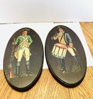 Vintage Wooden Revolutionary War Wall Hangings Set 2  Minor Wear Unbranded Read