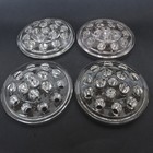 4 - Vintage Clear Glass 16 Hole Flower Frog Vase 5 Inch Diameter  Vtg Frogs