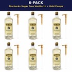 Starbucks Sugar Free Vanilla Syrup 6 Pack 1l Bottles Gold Pumps
