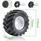 4pcs 1 8 Scale Rc Monster Truck Rubber Tire W 17mm Hex Plastic Wheel Rim 170m   