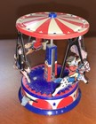 Schylling Pull   Spin Carousel Tin Toy Collectible W Box - Works Great See Video