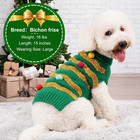 Dog Sweater Dog Christmas Sweaters Turtleneck Glitter Holiday Doggie Clothes For