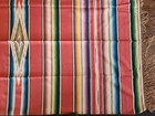Vtg 1940s Mexican Saltillo Serape Blanket Wool Southwest Throw  Fringe