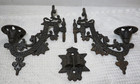 Antique Ornate Cast Iron Candle Holder Double Swing Arm W Wall Mount Bracket