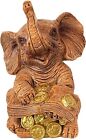Feng Trunk Up Lucky Elephant Statue Figurine Home Decor Vintage Wealth Money