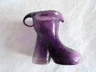 Tiny Antique Hand Blown Purple Glass Boot Christmas Ornament