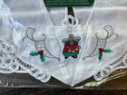 Nos Vintage 1995 Daisy Kingdom Christmas Angel Bunny Lace Embroidered Collar