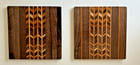 Set Of 2 Marquetry Trivets With Chevron Wood Inlay  - Never Used
