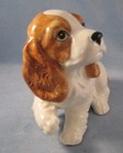 Ceramic Dog Figurine Spaniel 7  X 5 5  X 3   Label-  Made In Japan Vintage
