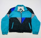 Vintage 90s Nylon Leisure Suit Athletic Track Blue Black Windbreaker Sz L Retro