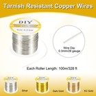 28 Gauge Copper Wire 1 Roll Craft Tarnish Resistant Beading Wire Silver 328ft