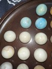 Vintage The Bombay Company Wood Solitaire Game With 36 Large Stone Marbles 1994