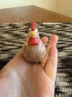 Vintage Miniature Ceramic Chicken Hen Figurine Hand Painted Farmhouse  w  Mark