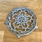Antique Vintage French Cast Iron Kitchen Trivet  France Blue Purple 06102418