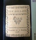 North Carolina Colonial Note Nc-177b August 8  1778  10 -   persecution    Pmg Vf30
