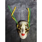 Vintage Mardi Gras Porcelain Ceramic Painted Face Mask Wall Hanging Lot Of 4