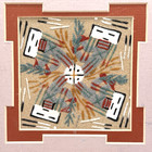 Signed Fred Hayes Navajo Sand Painting Framed Shiprock Nm Folk Art 7  X 7 