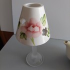 Fairy Candle Light Ceramic Pink Rose    Ceramic Pink Rose Teleflora Teapot Vtg 